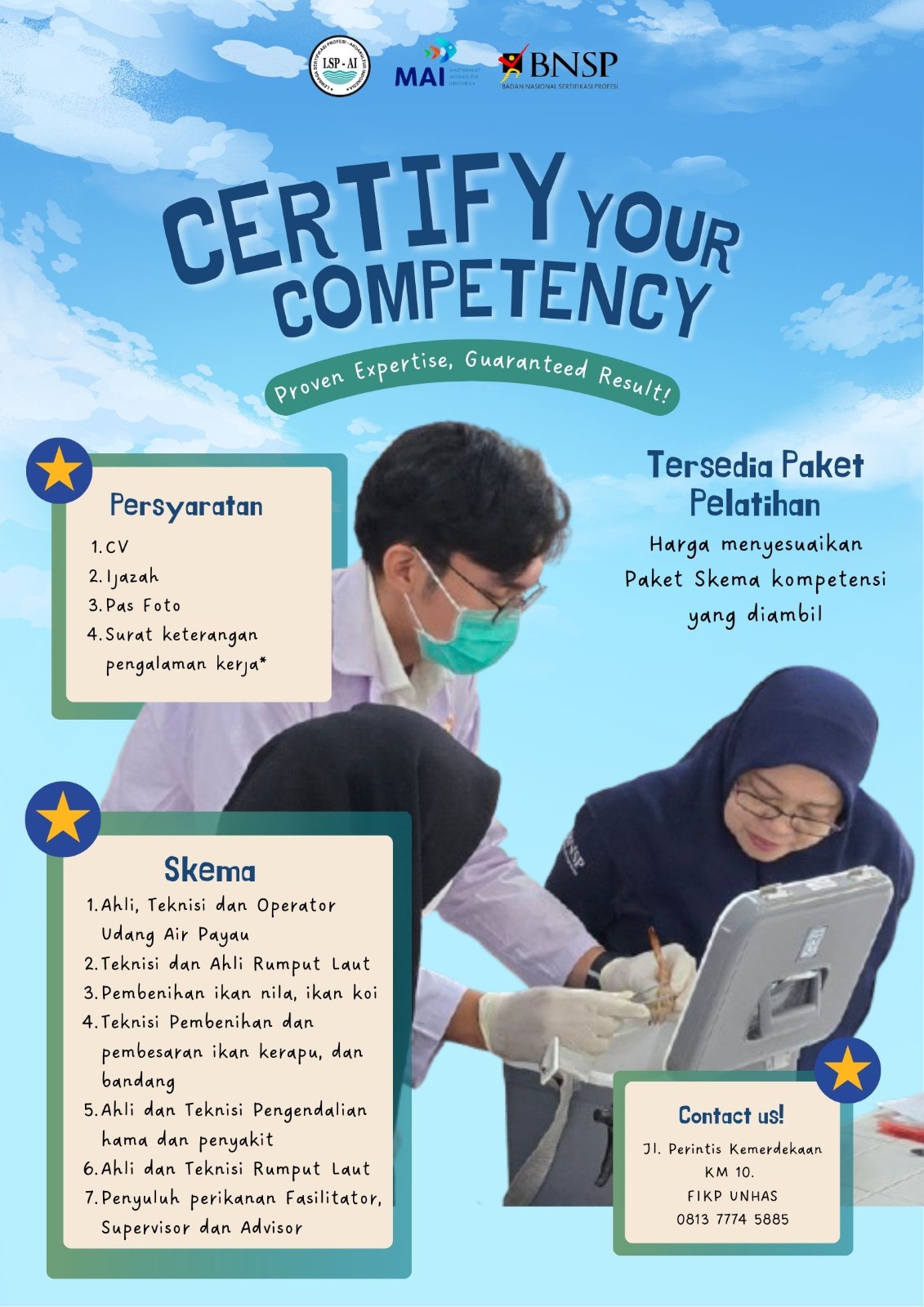 Poster Saatnya Sertifikasi Kompetensi Akuakultur: Buktikan Keahlian Anda!